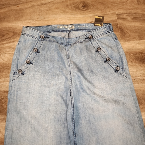 Express Mia Wide Leg Sailor Jeans/Pants - Picture 2 of 8
